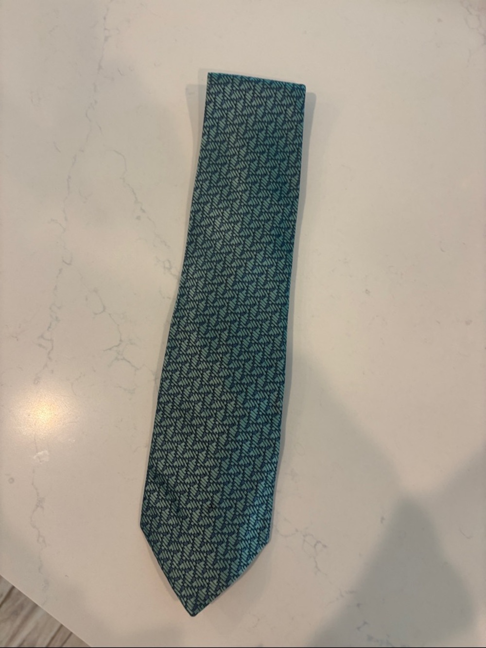 Charvet Teal Patterned Silk Tie